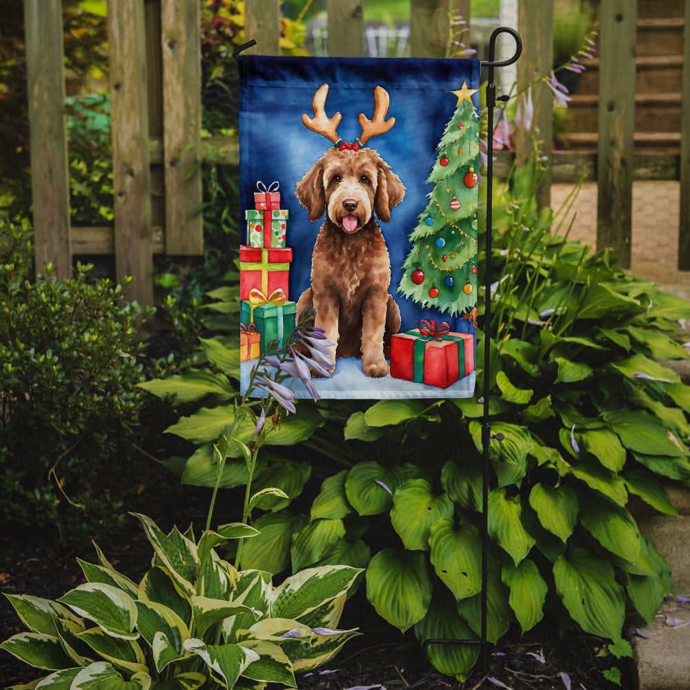 Buy this Labradoodle Christmas Reindeer Garden Flag