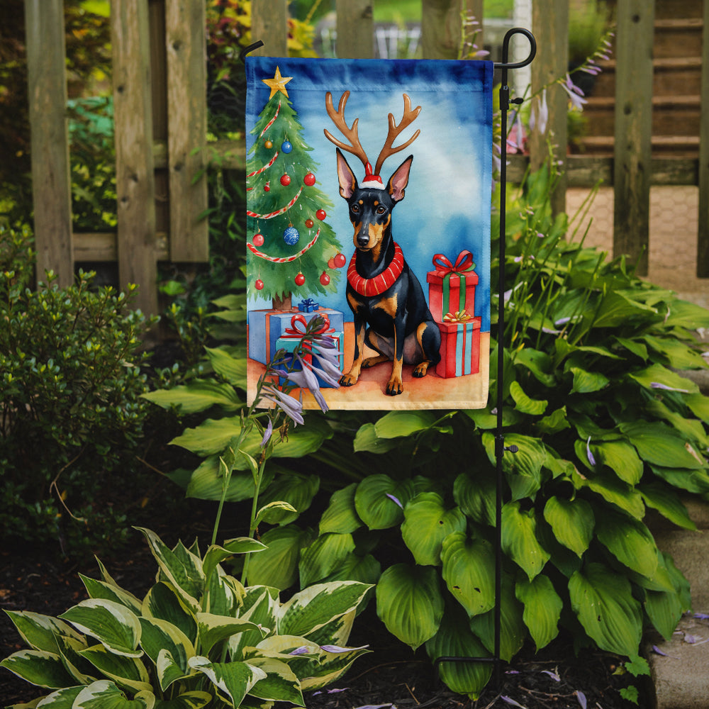 Buy this Manchester Terrier Christmas Reindeer Garden Flag