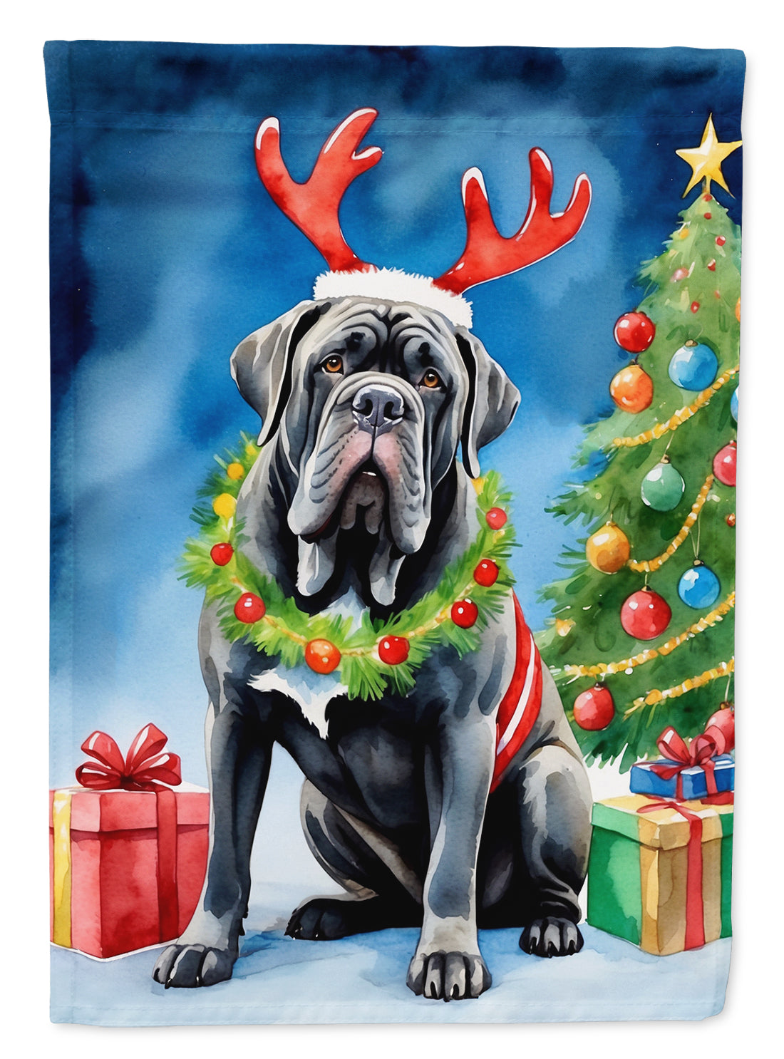 Buy this Neapolitan Mastiff Christmas Reindeer Garden Flag