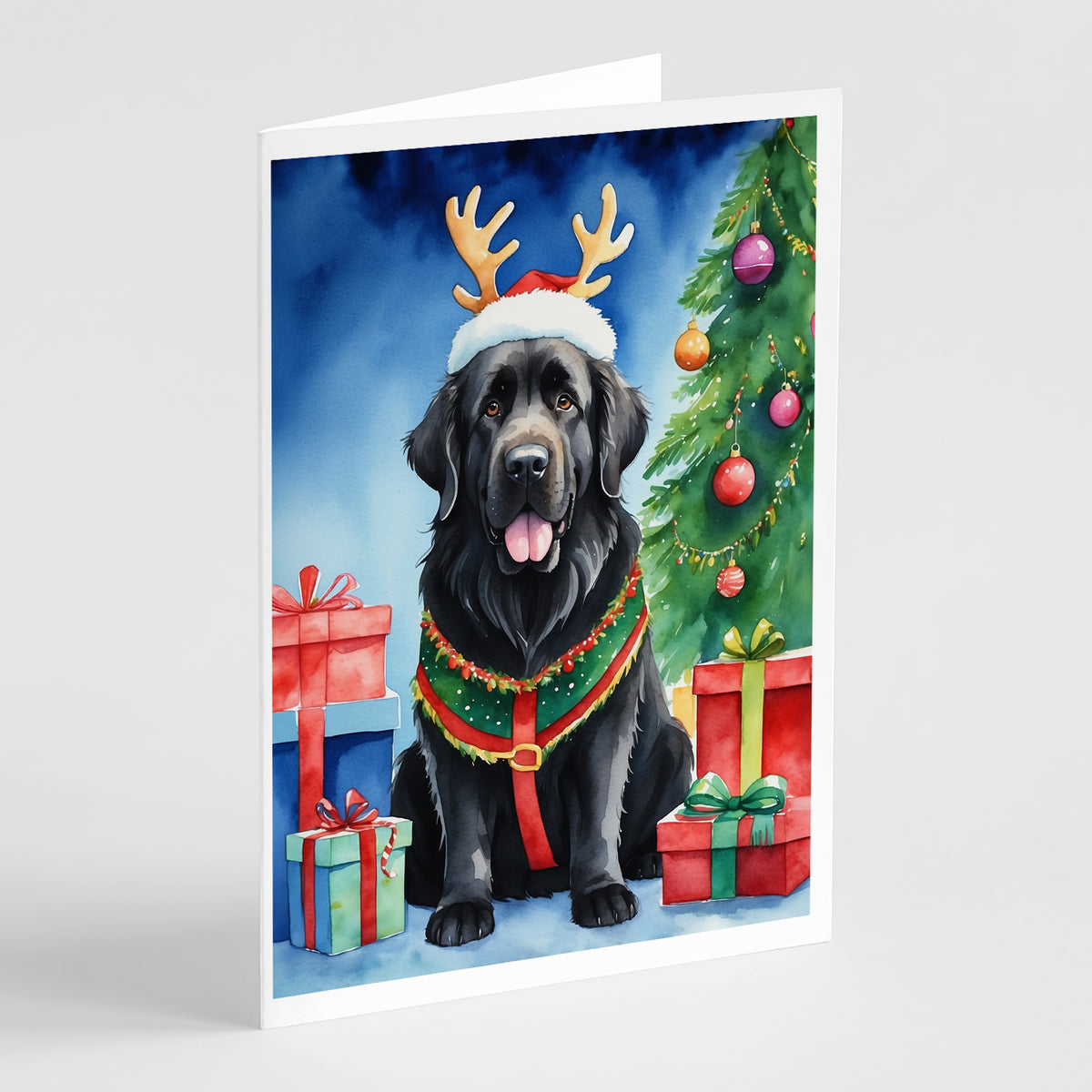 Buy this Newfoundland Christmas Reindeer Greeting Cards Pack of 8