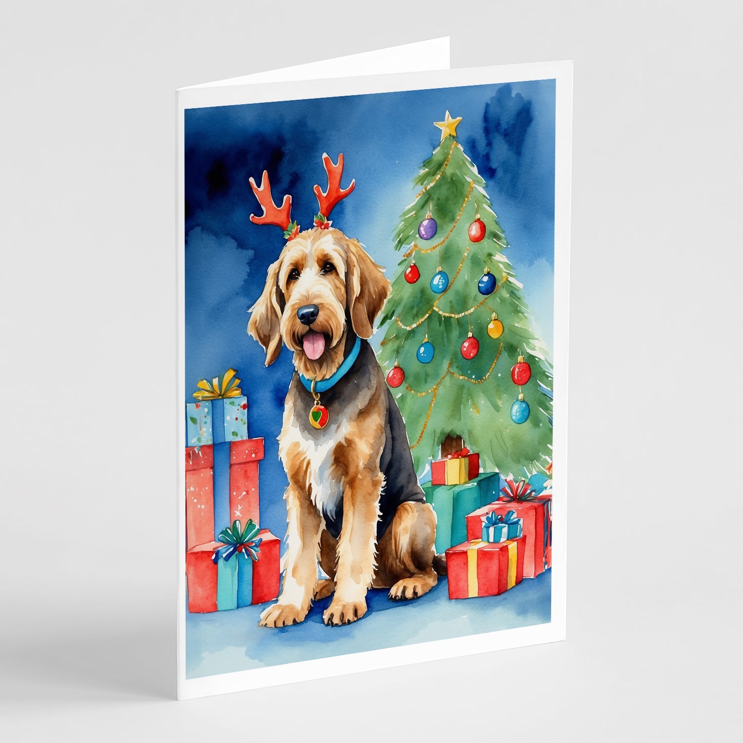 Buy this Otterhound Christmas Reindeer Greeting Cards Pack of 8