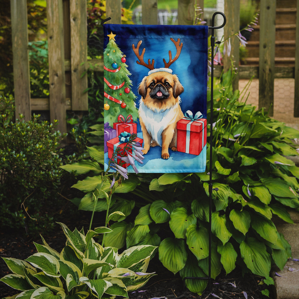 Buy this Pekingese Christmas Reindeer Garden Flag