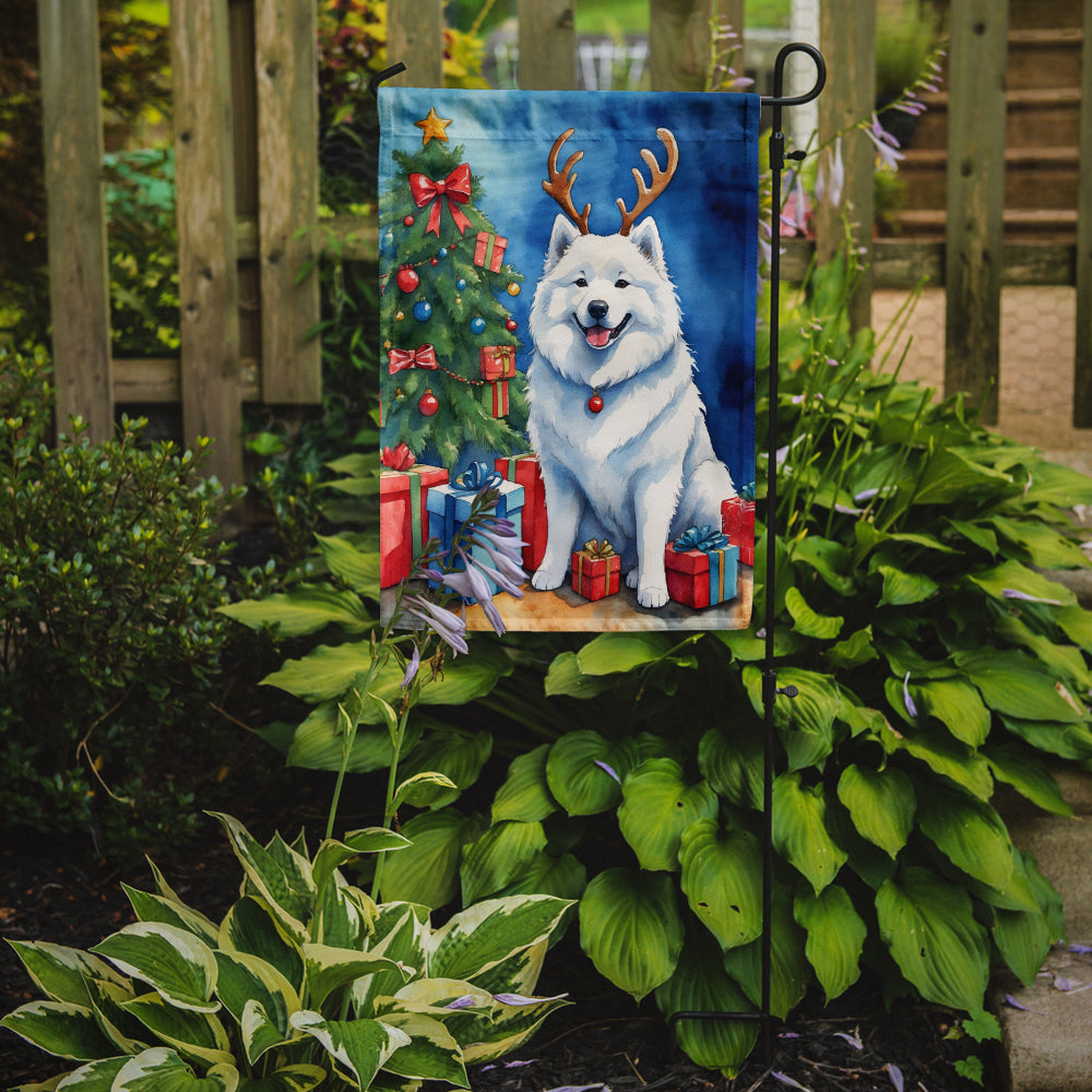 Buy this Samoyed Christmas Reindeer Garden Flag