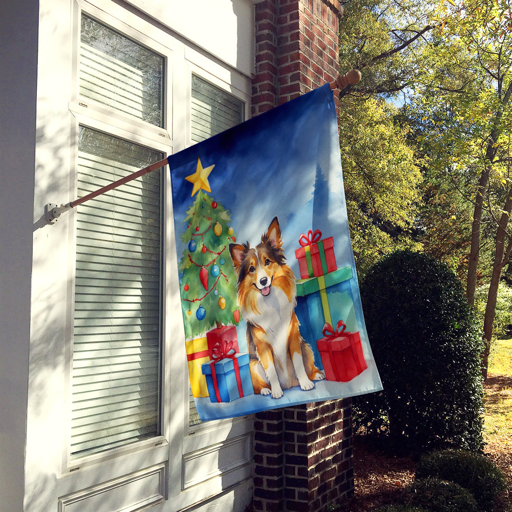 Buy this Sheltie Christmas Reindeer House Flag