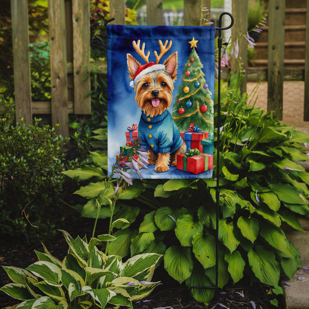 Buy this Silky Terrier Christmas Reindeer Garden Flag