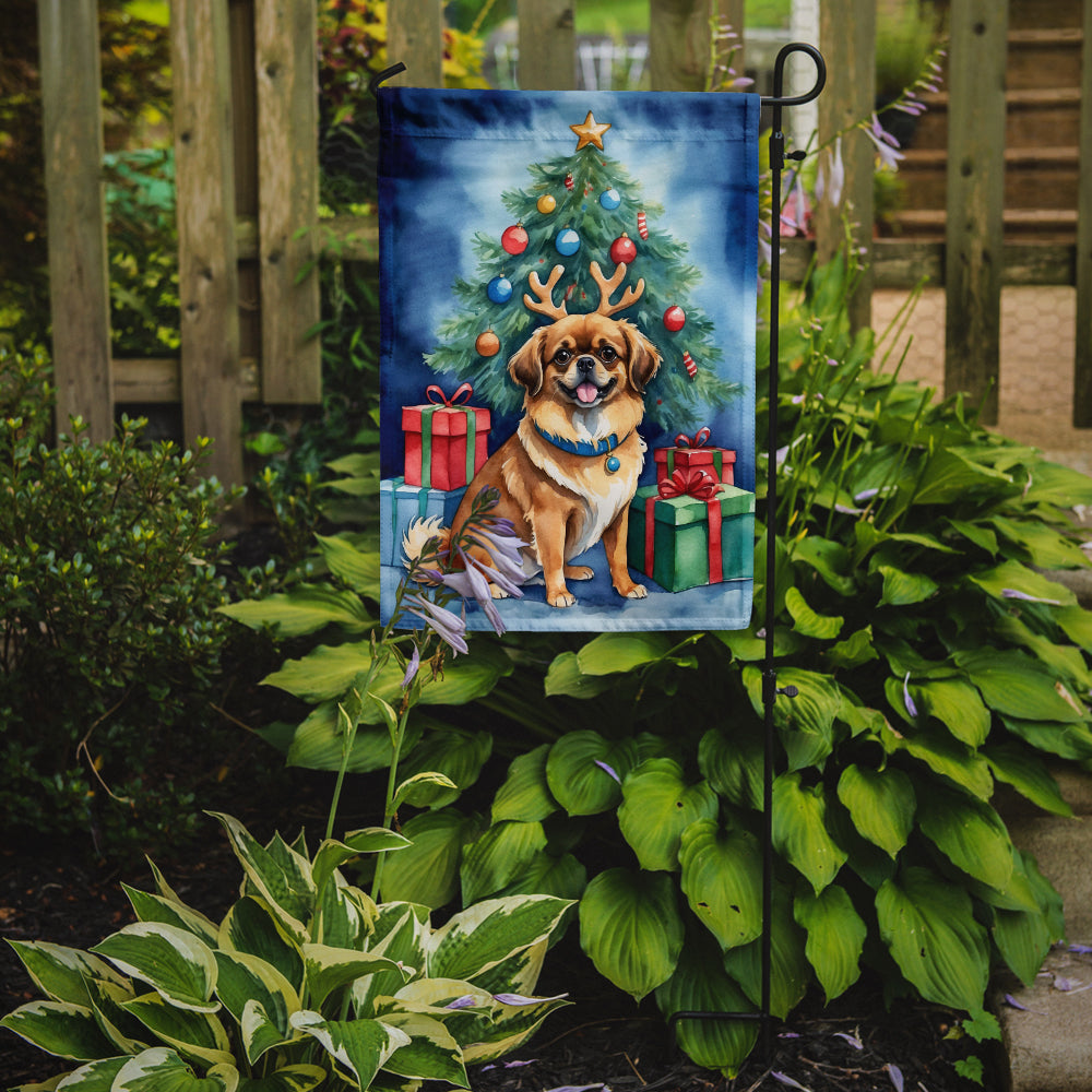 Buy this Tibetan Spaniel Christmas Reindeer Garden Flag