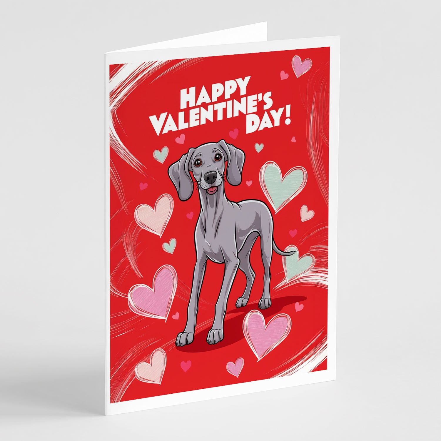 Buy this Weimaraner Happy Valentine's Day Greeting Cards Pack of 8