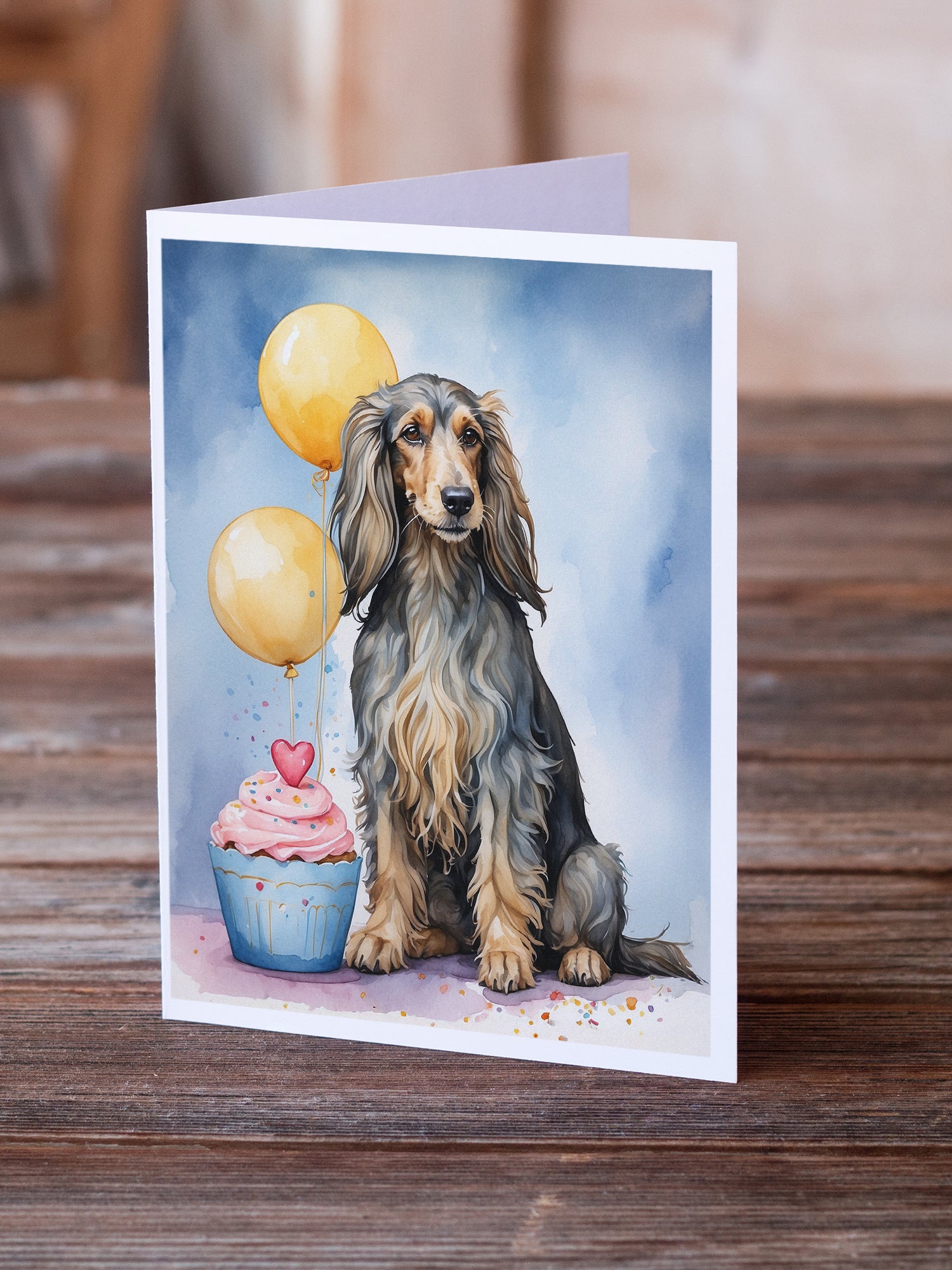 Afghan Hound Happy Birthday Greeting Cards Pack of 8