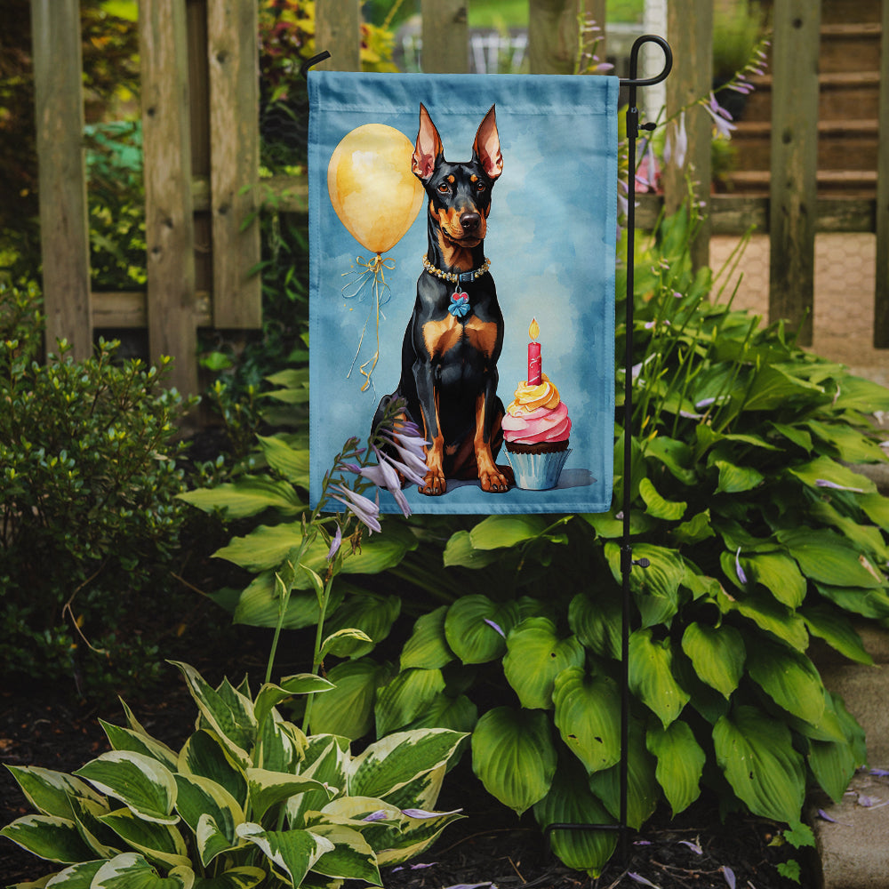 Buy this Doberman Pinscher Happy Birthday Garden Flag