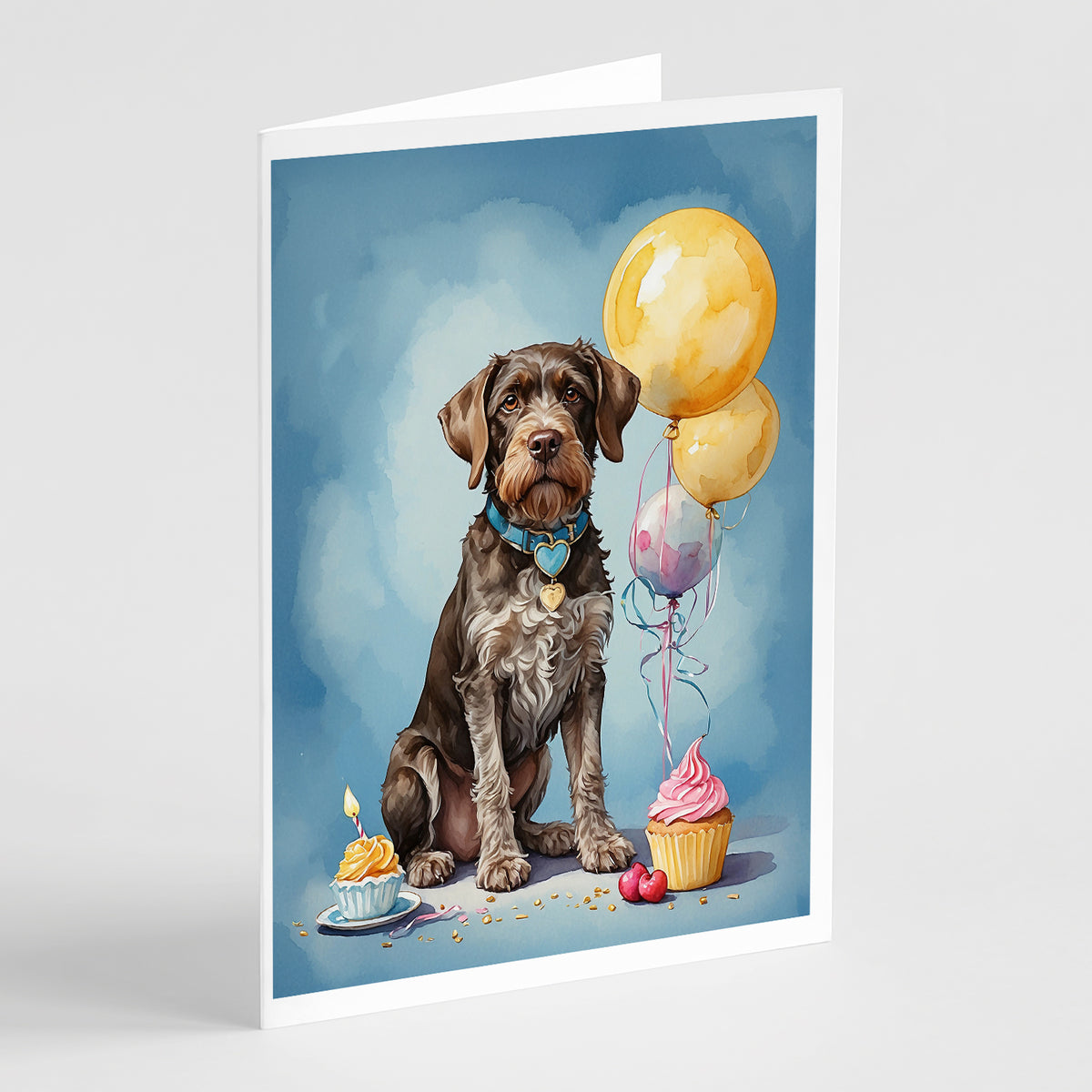 Buy this German Wirehaired Pointer Happy Birthday Greeting Cards Pack of 8