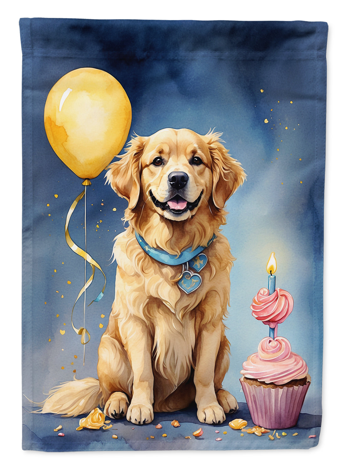 Buy this Golden Retriever Happy Birthday House Flag