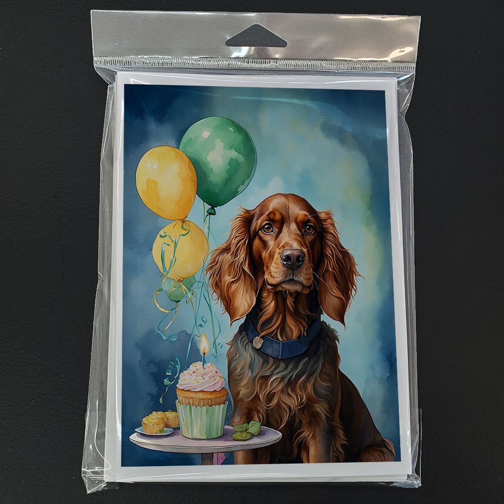 Irish Setter Happy Birthday Greeting Cards Pack of 8