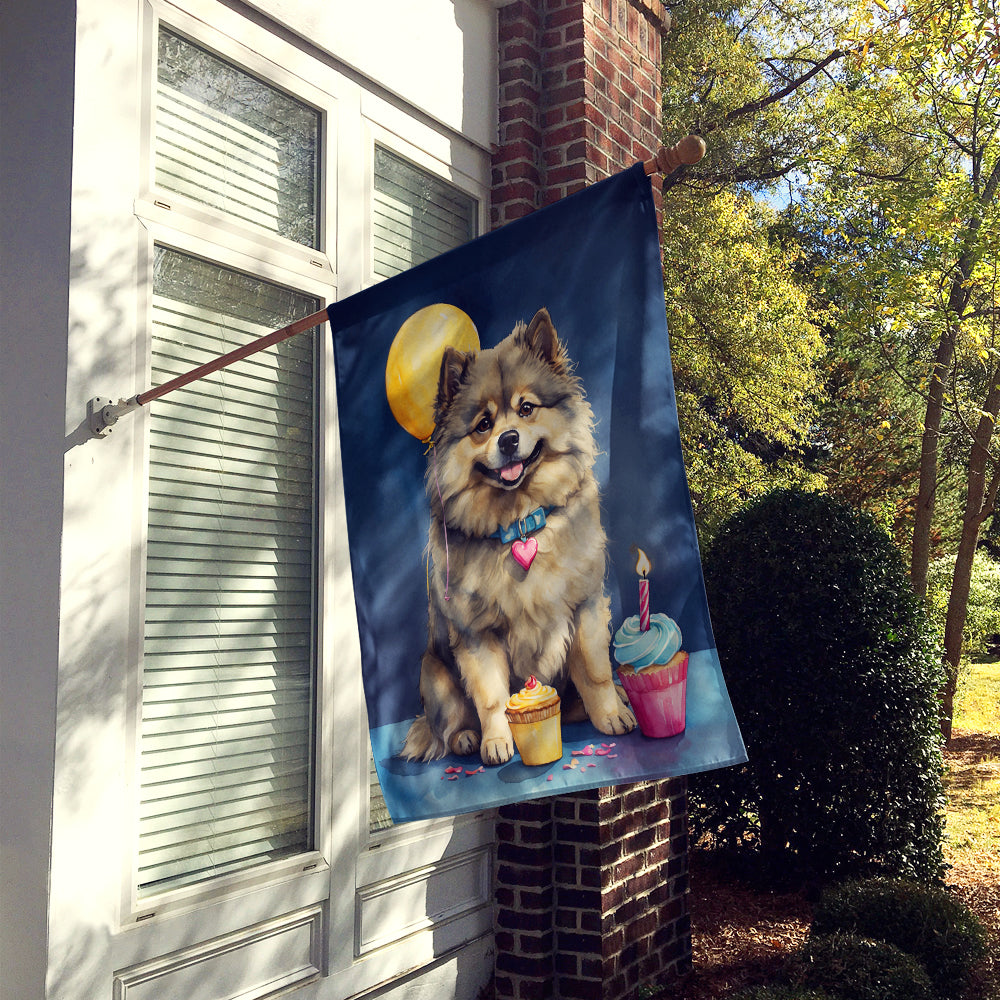 Buy this Keeshond Happy Birthday House Flag