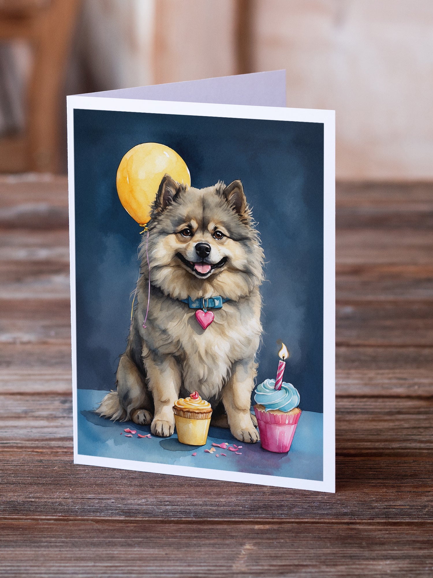 Buy this Keeshond Happy Birthday Greeting Cards Pack of 8