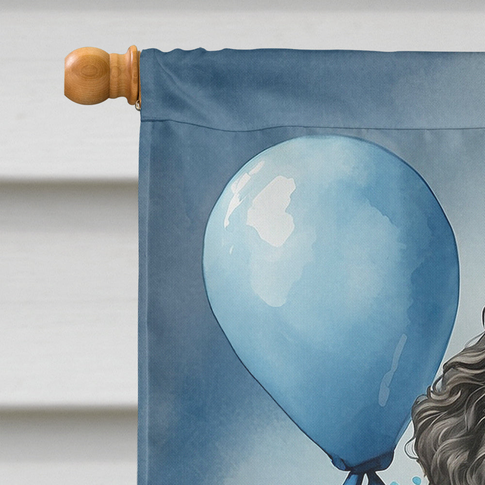 Black Standard Poodle Happy Birthday House Flag