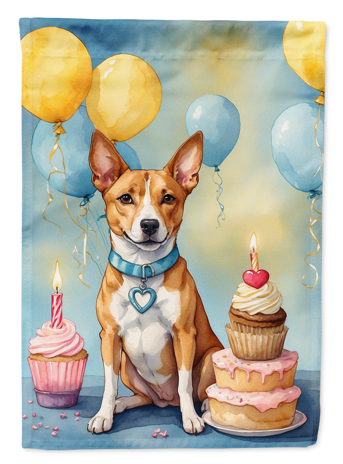 Buy this Basenji Happy Birthday House Flag