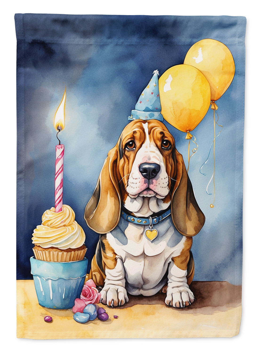 Buy this Basset Hound Happy Birthday House Flag