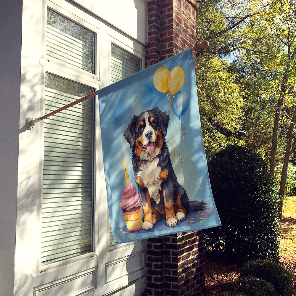 Buy this Bernese Mountain Dog Happy Birthday House Flag