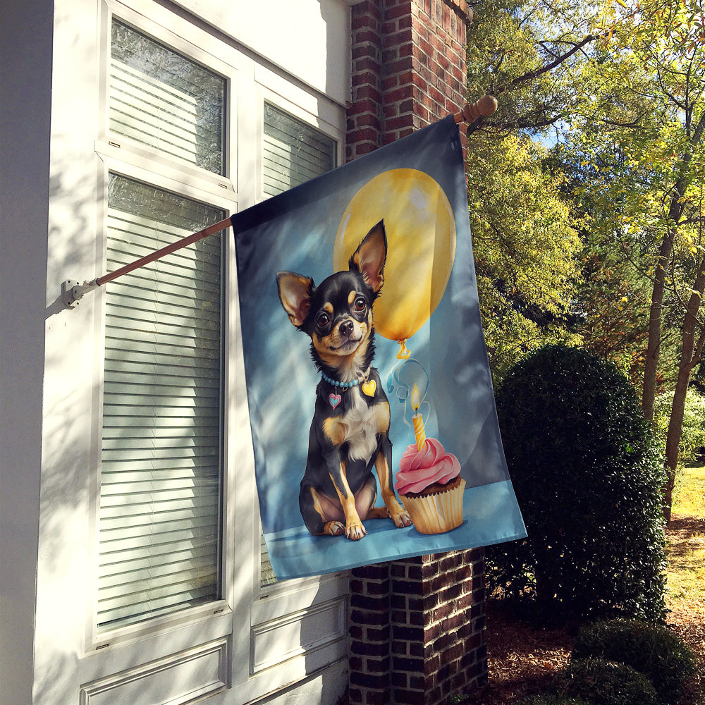 Buy this Black and Tan Chihuahua Happy Birthday House Flag