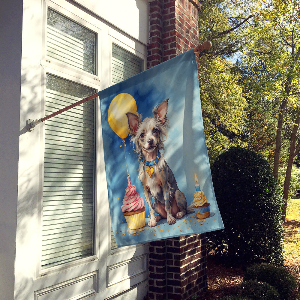 Buy this Chinese Crested Happy Birthday House Flag