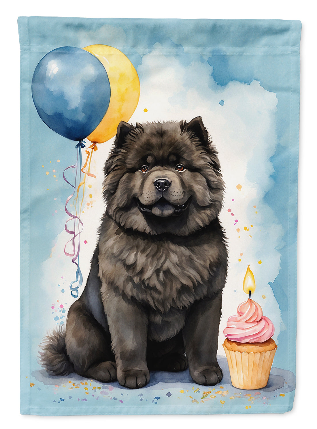 Buy this Black Chow Chow Happy Birthday House Flag