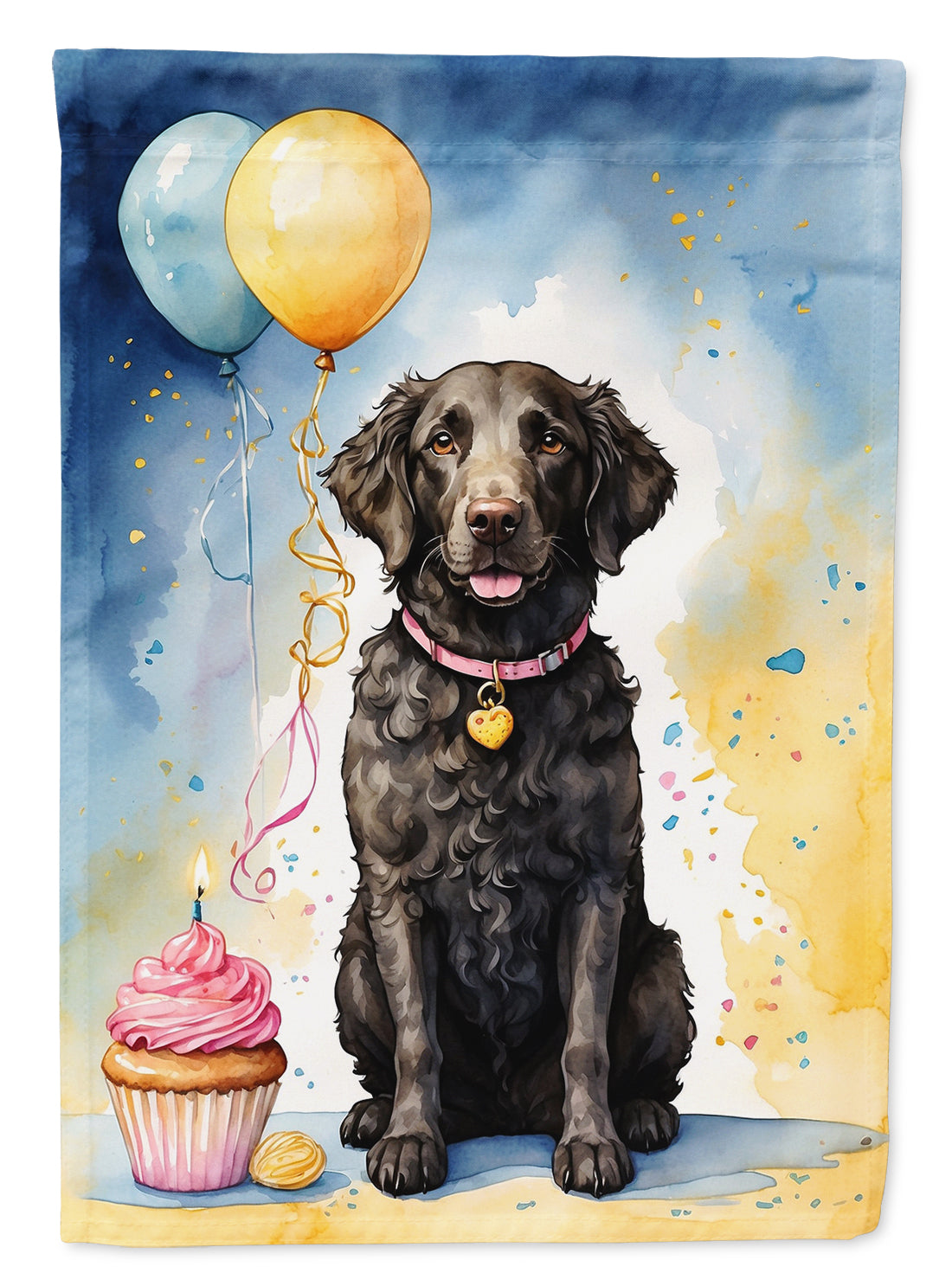 Buy this Curly Coated Retriever Happy Birthday House Flag