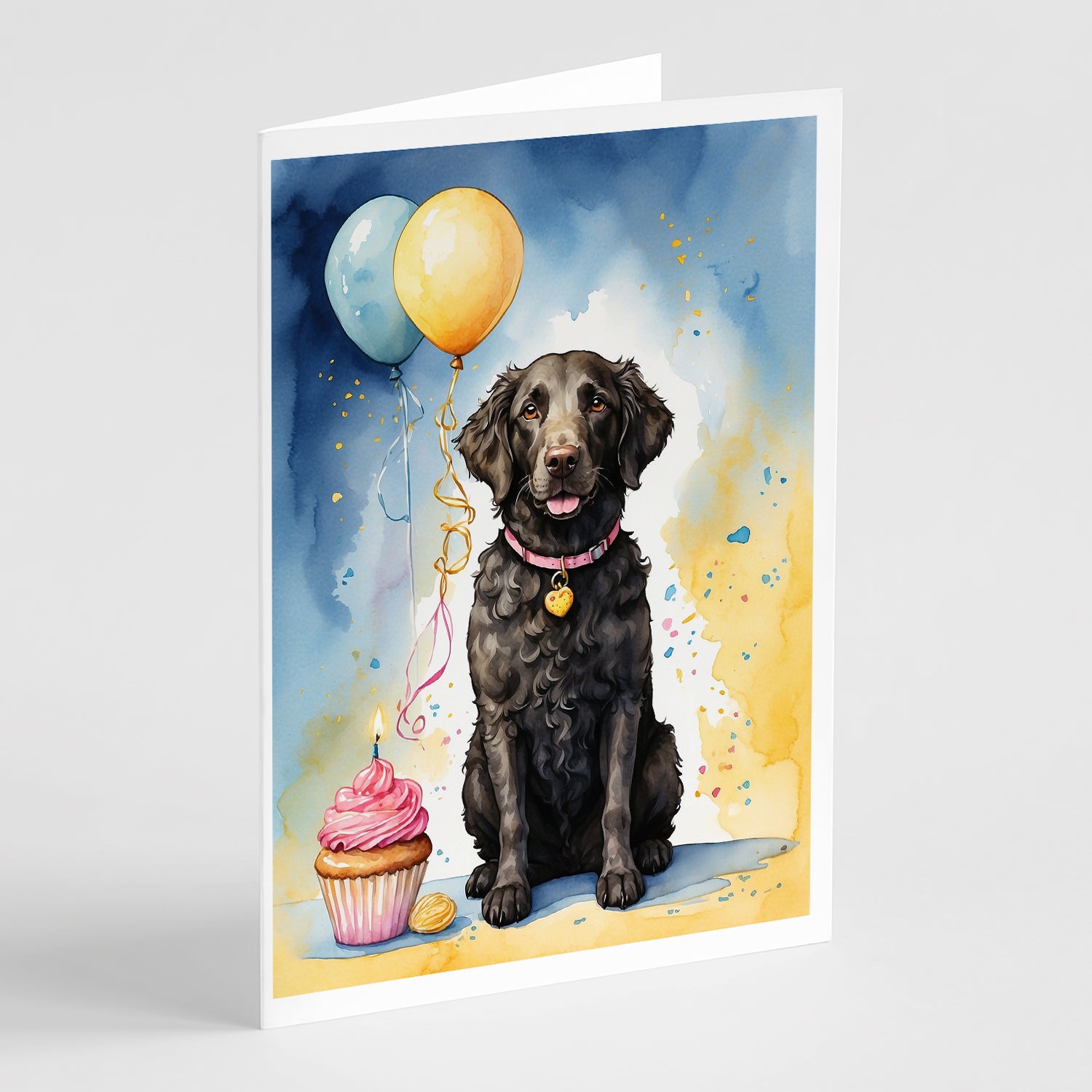 Buy this Curly Coated Retriever Happy Birthday Greeting Cards Pack of 8