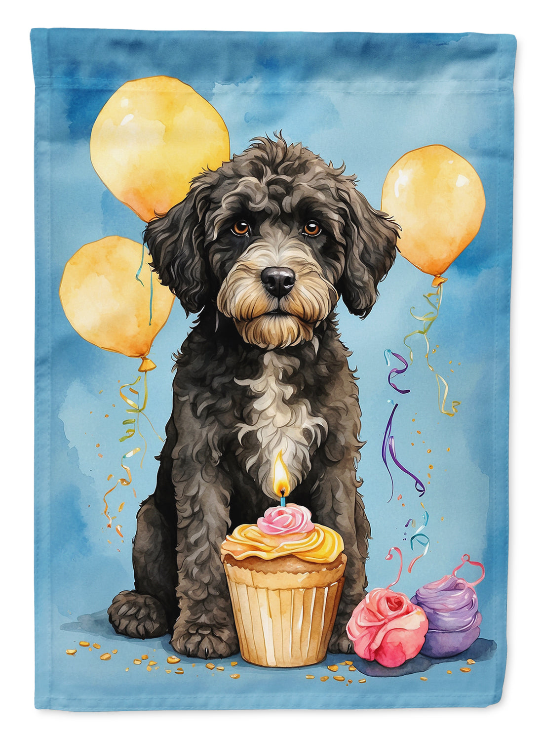 Buy this Portuguese Water Dog Happy Birthday House Flag