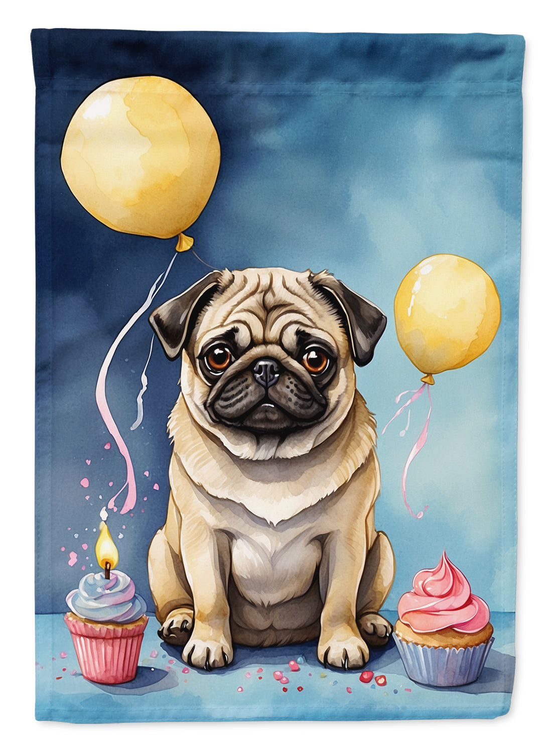 Buy this Pug Happy Birthday House Flag