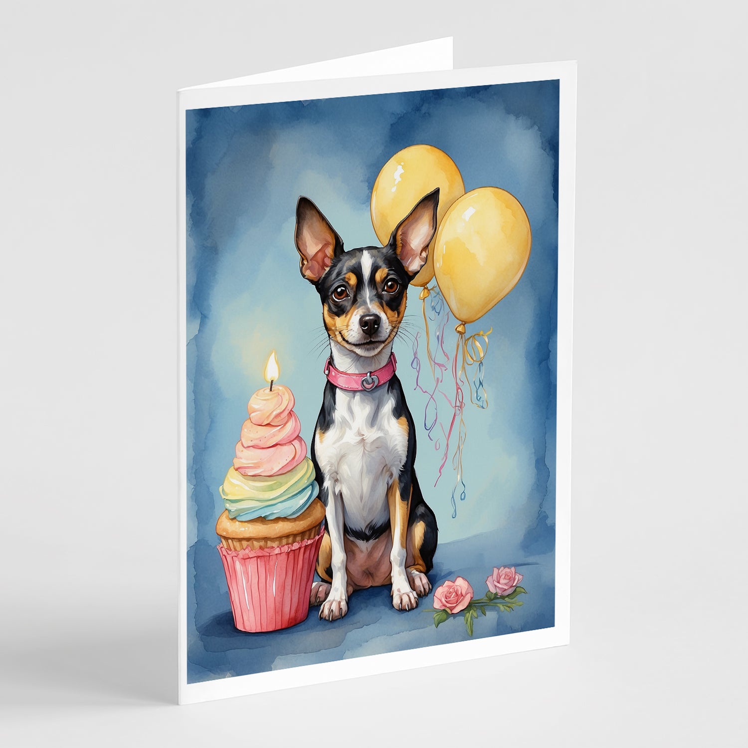 Buy this Rat Terrier Happy Birthday Greeting Cards Pack of 8