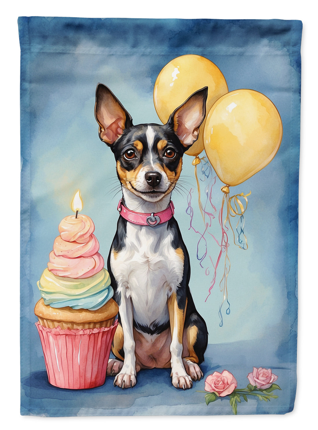 Buy this Rat Terrier Happy Birthday Garden Flag