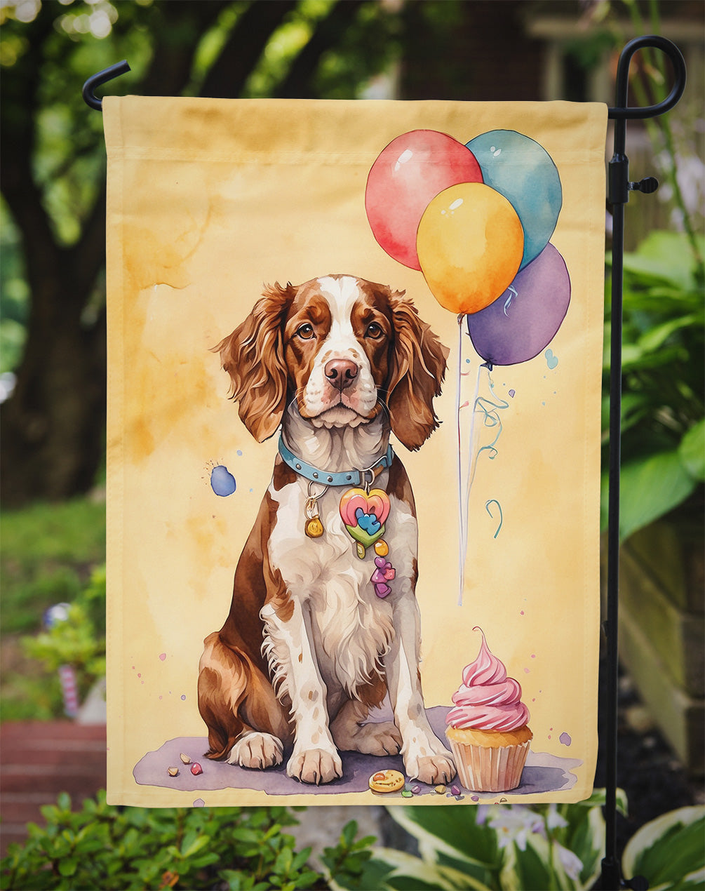 Welsh Springer Spaniel Happy Birthday Garden Flag