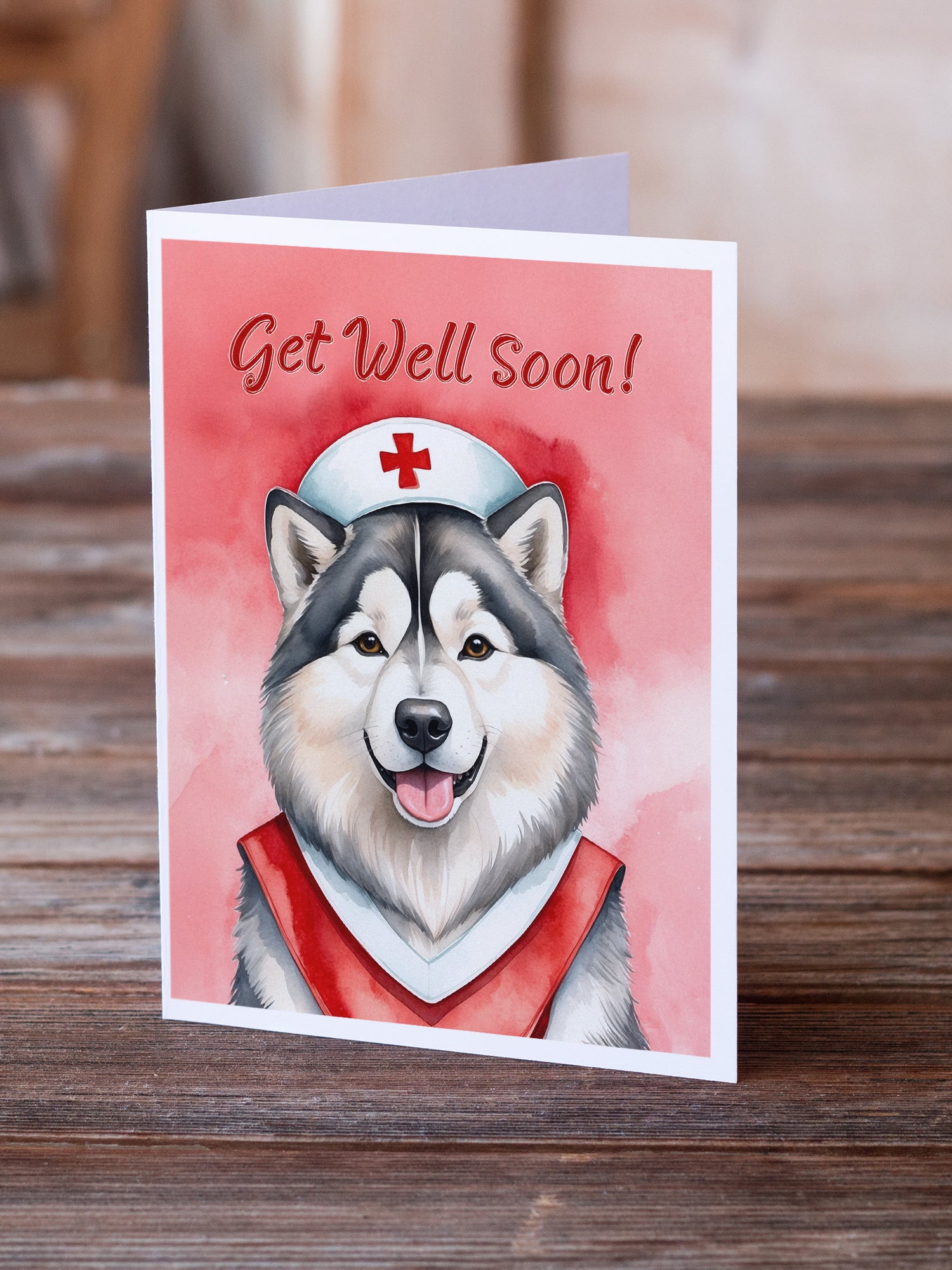 Buy this Alaskan Malamute Get Well Soon Greeting Cards Pack of 8