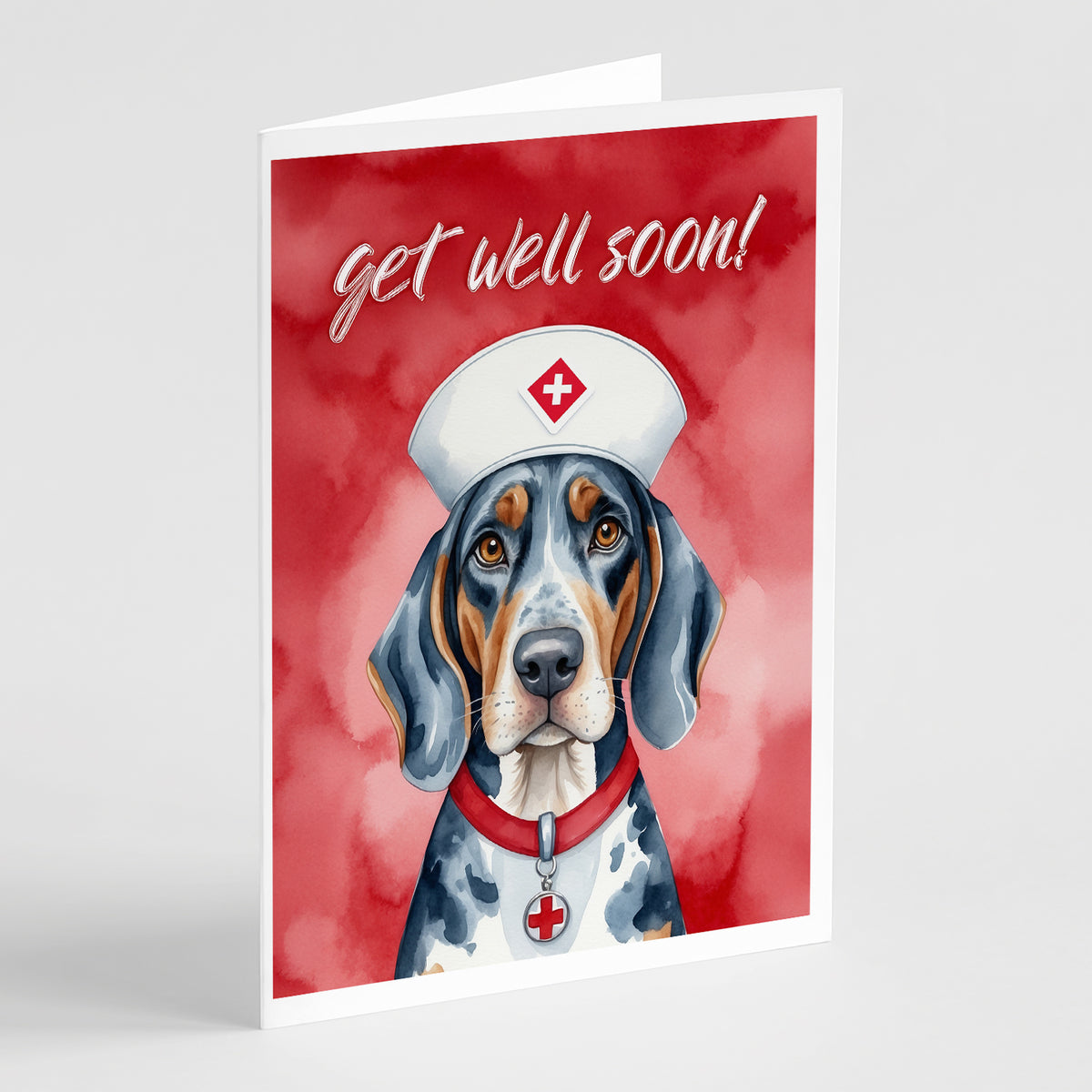 Buy this Bluetick Coonhound Get Well Soon Greeting Cards Pack of 8