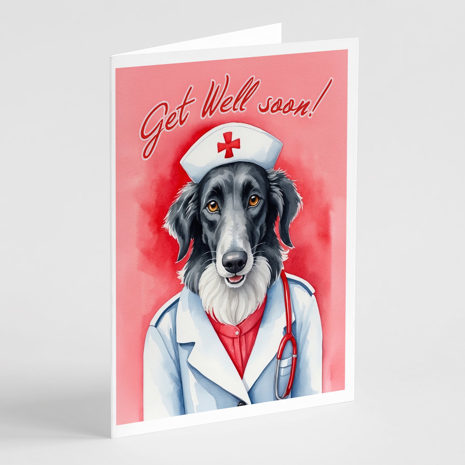 Buy this Borzoi Get Well Soon Greeting Cards Pack of 8