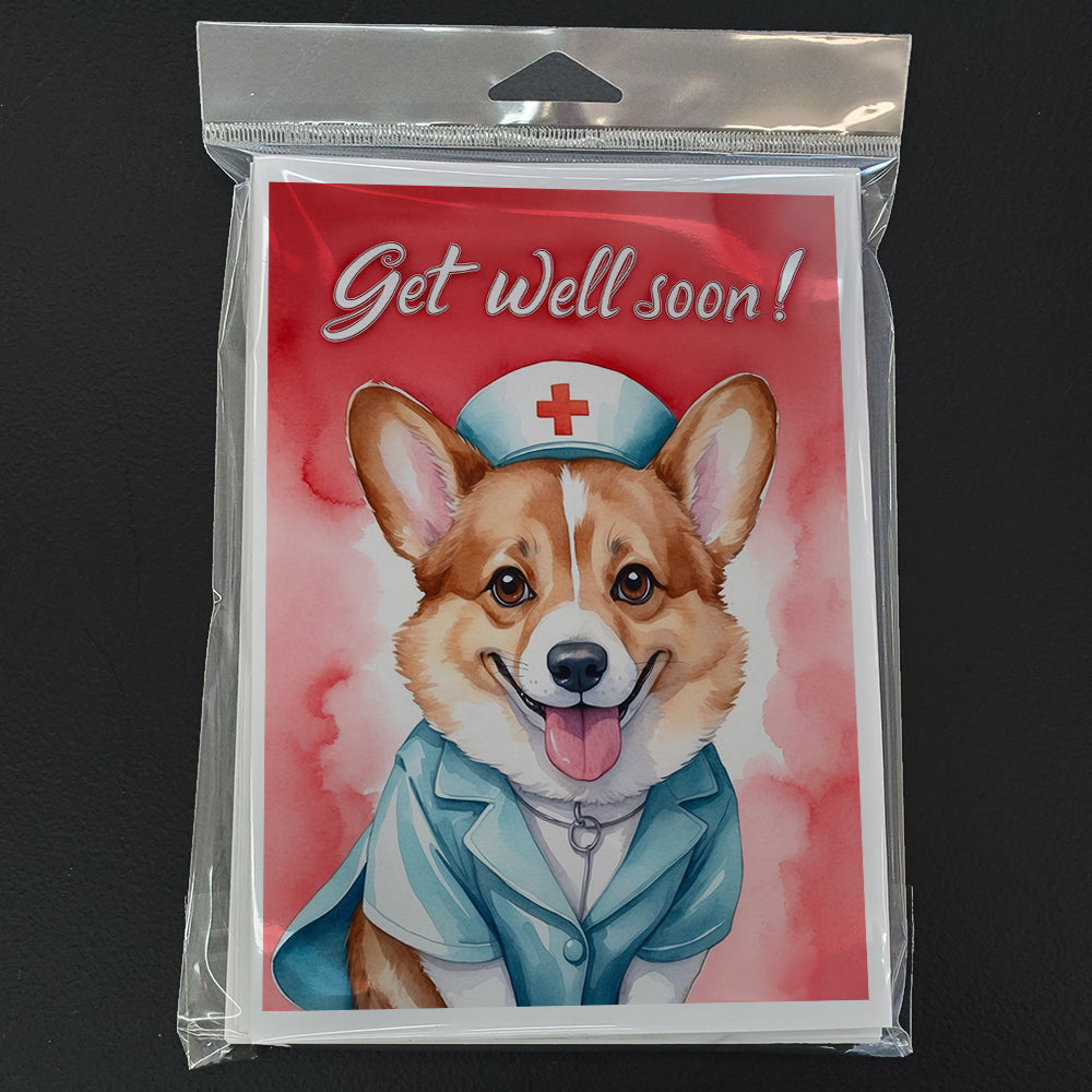 Corgi Get Well Soon Greeting Cards Pack of 8