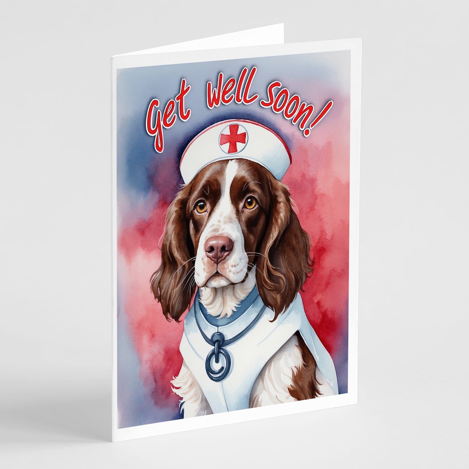 Buy this English Springer Spaniel Get Well Soon Greeting Cards Pack of 8