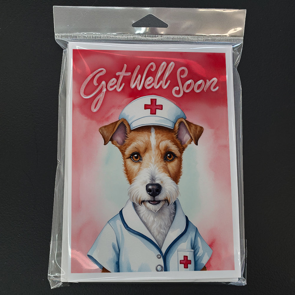 Fox Terrier Get Well Soon Greeting Cards Pack of 8