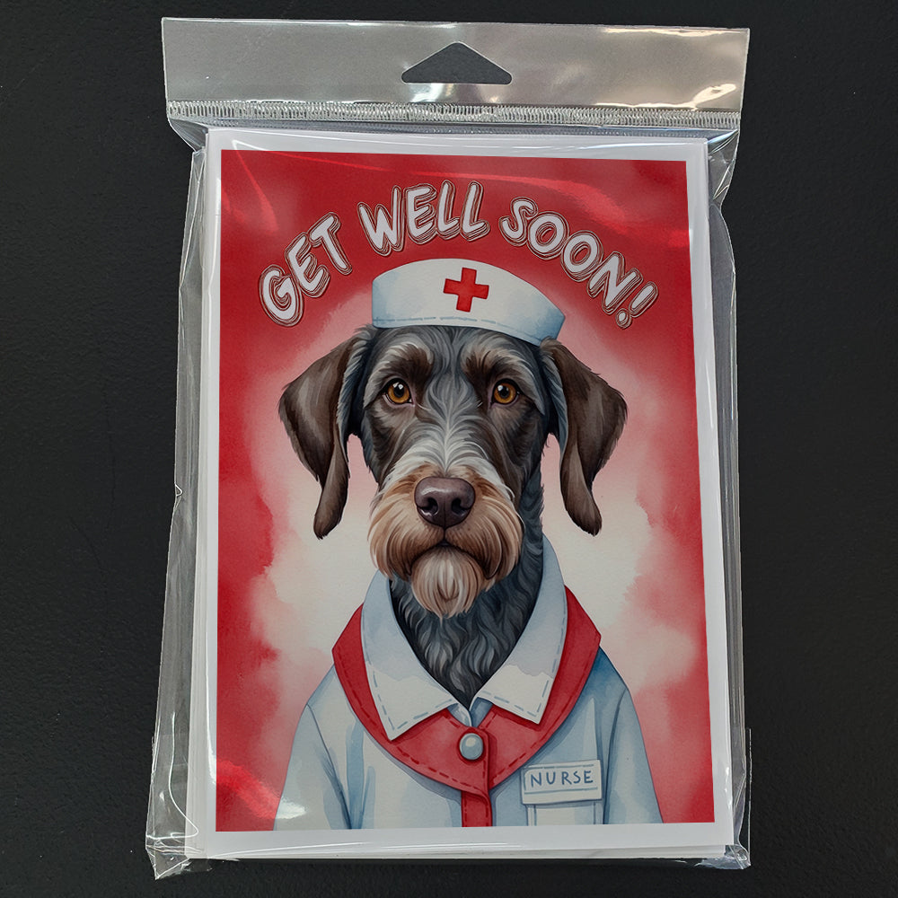 German Wirehaired Pointer Get Well Soon Greeting Cards Pack of 8