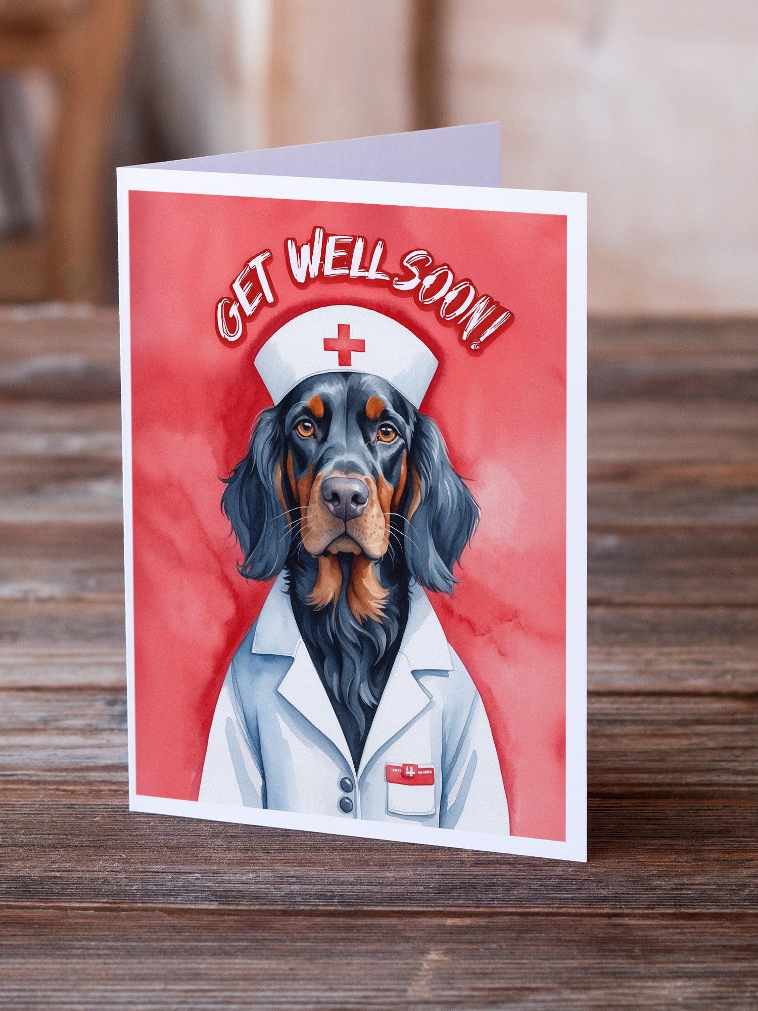 Buy this Gordon Setter Get Well Soon Greeting Cards Pack of 8