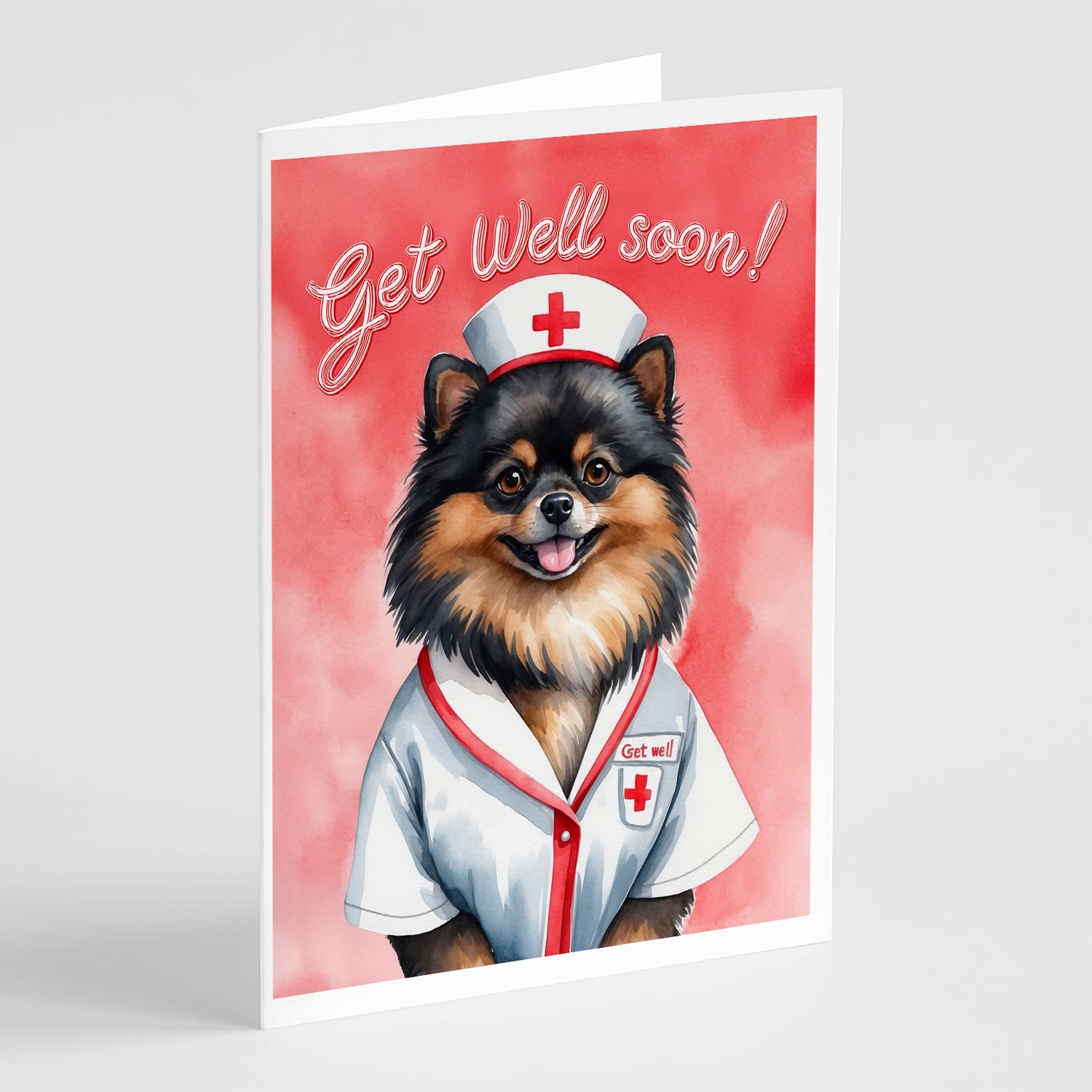 Buy this Pomeranian Get Well Soon Greeting Cards Pack of 8