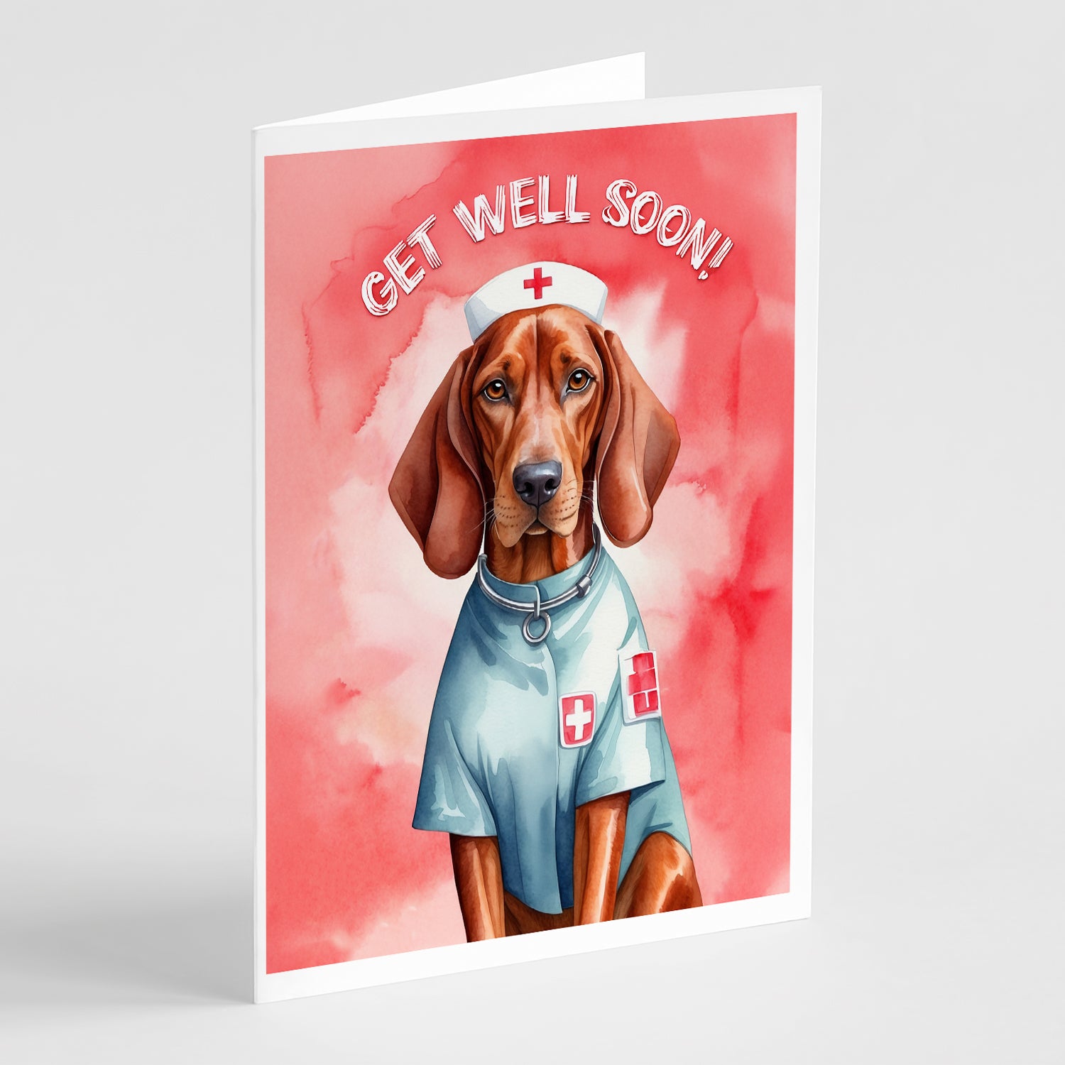 Buy this Redbone Coonhound Get Well Soon Greeting Cards Pack of 8