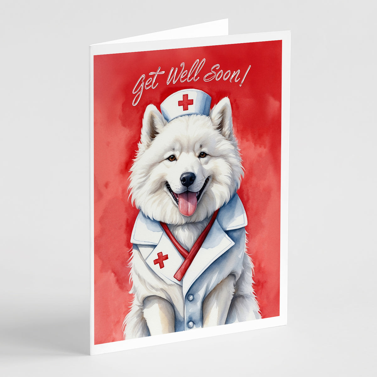 Buy this Samoyed Get Well Soon Greeting Cards Pack of 8