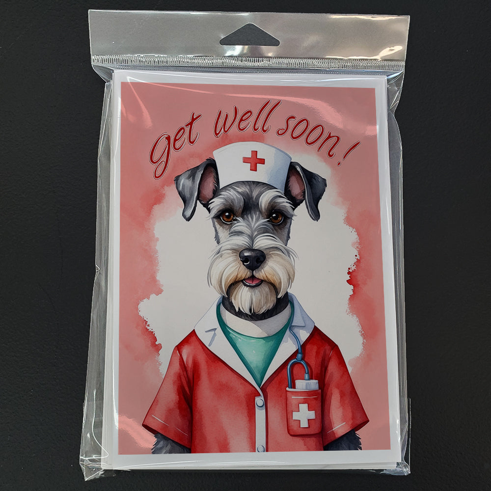 Schnauzer Get Well Soon Greeting Cards Pack of 8