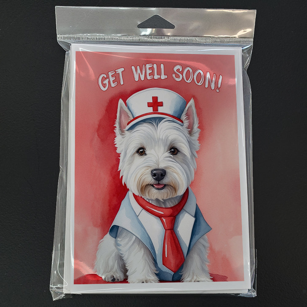 Westie Get Well Soon Greeting Cards Pack of 8