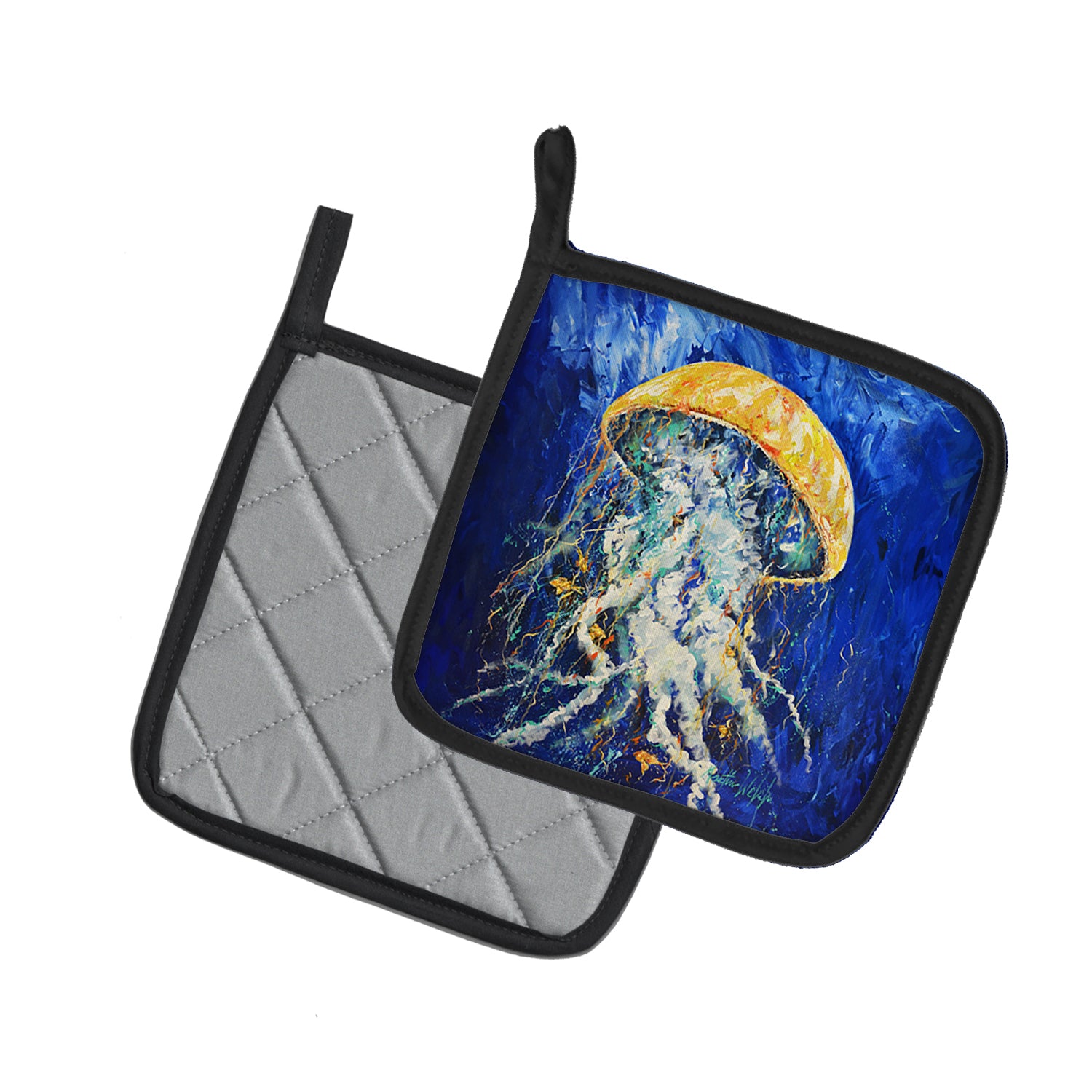 Free Fall Jellyfish Pair of Pot Holders