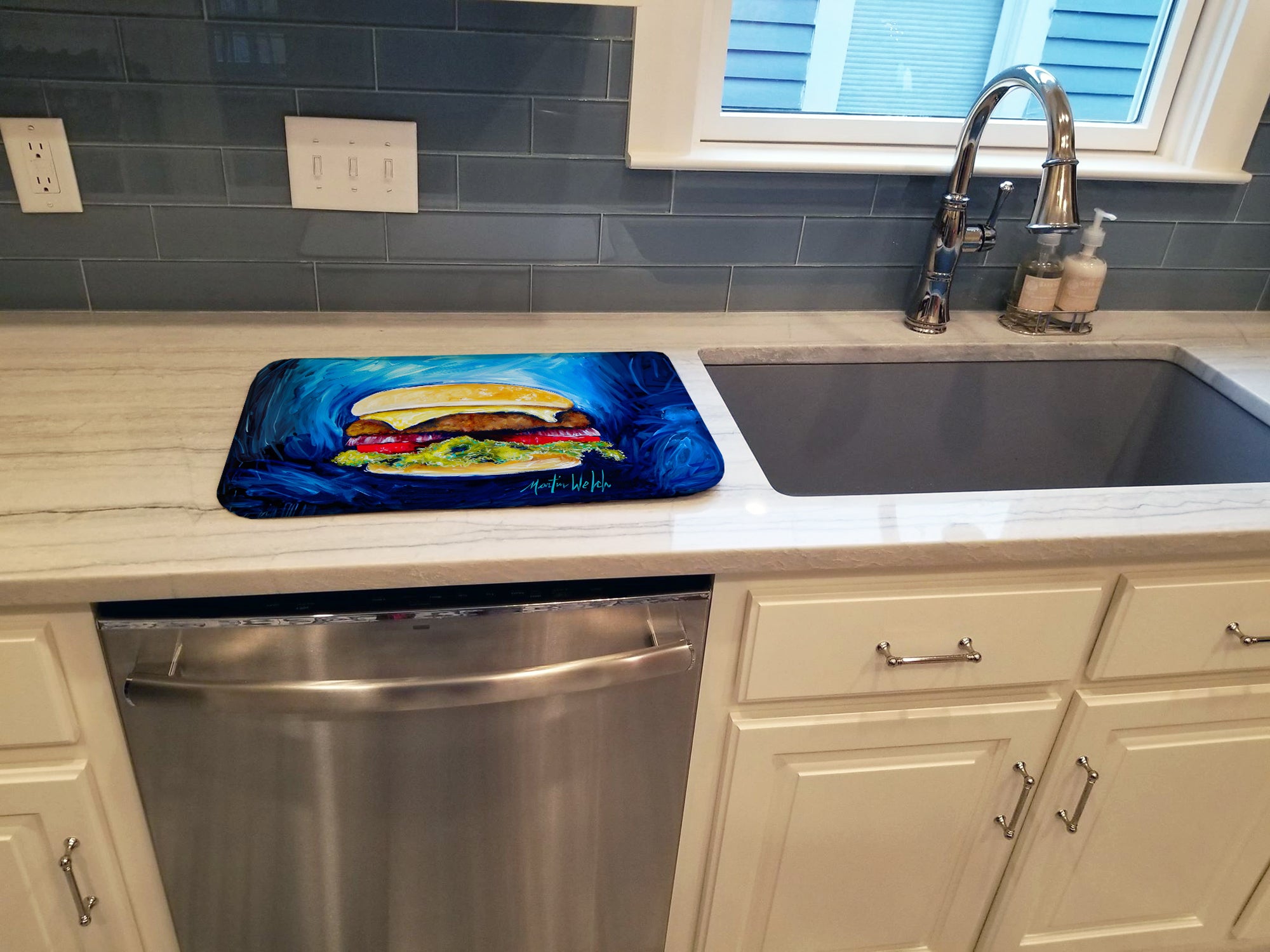 I Want Mine Dressed Hamburger Dish Drying Mat