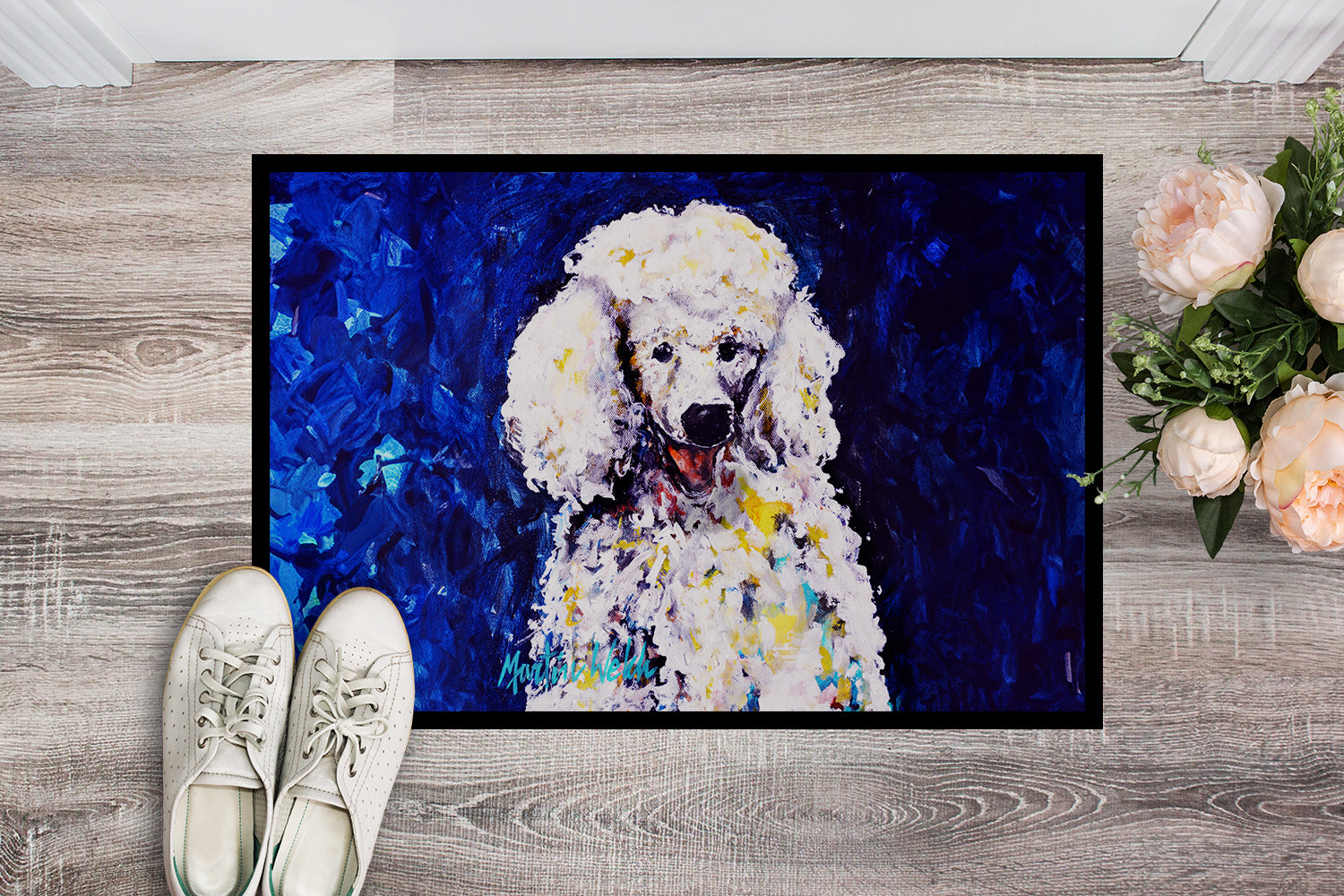 Buy this Louie White Poodle Doormat