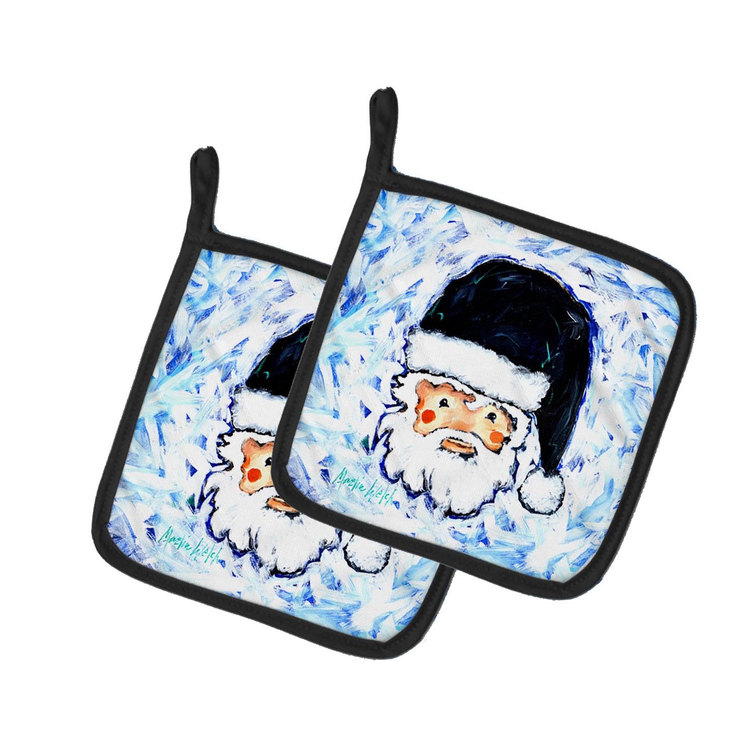 Buy this Novena Blue Santa Claus Pair of Pot Holders