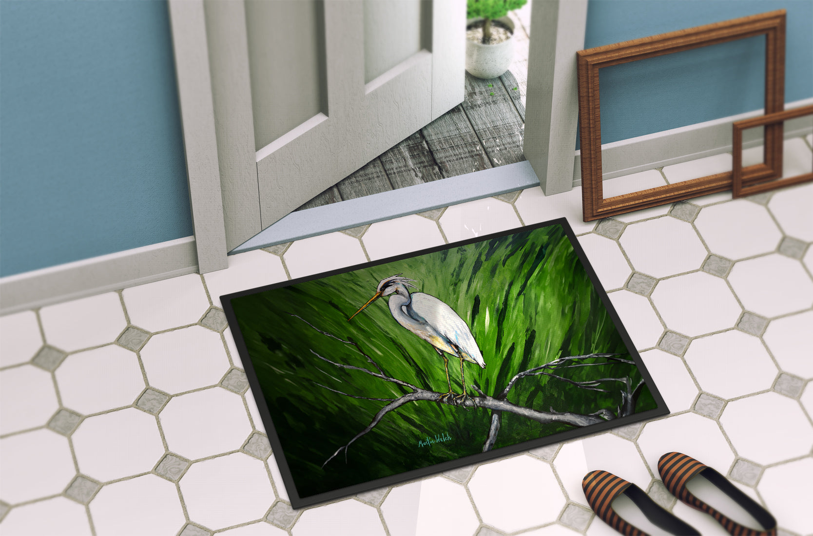 Heron On A Limb Doormat